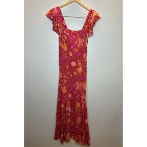 House Of Harlow 1960 Women's HHS23-6106 Size XS Pink Floral Midi Dress NWT